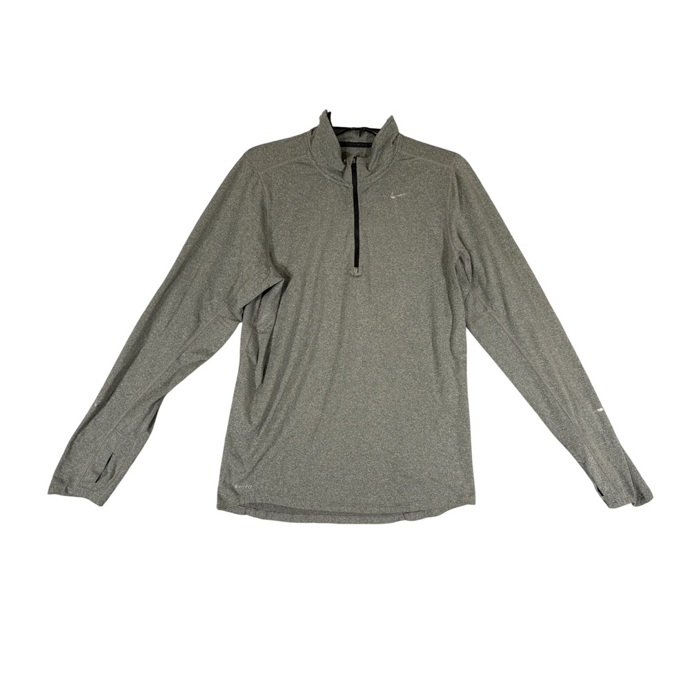 Nike‎ Mens Dri-FIT Quarter Zip Pullover Heather Gray Running Top Small